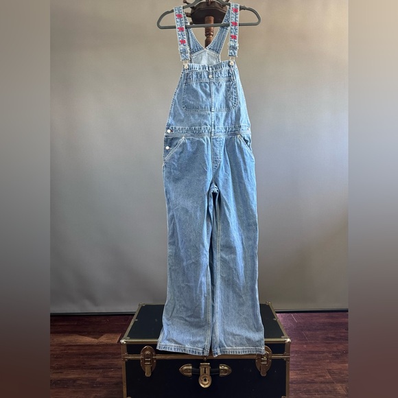 Women's Y2k Tommy Hilfiger Rare Denim Overalls Sz M - Picture 2 of 10